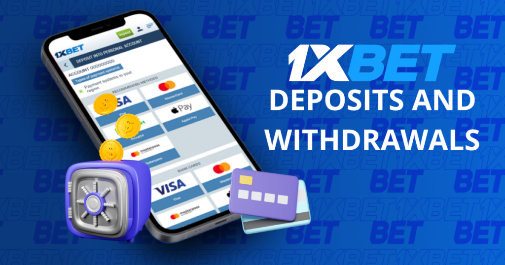 1xBet deposit and withdrawal methods on a smartphone