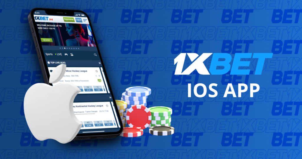 1xBet iOS app with casino chips