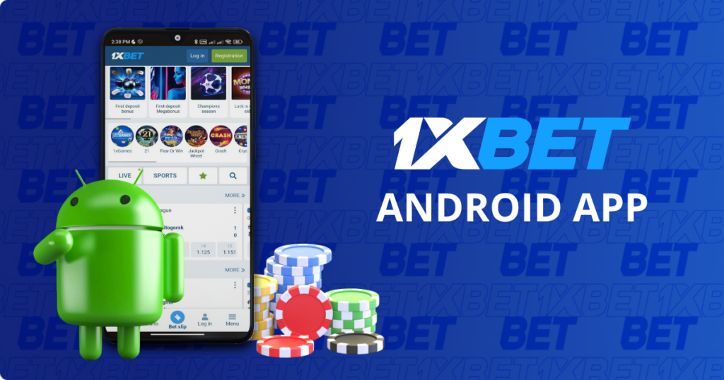 1xBet Android app with casino chips